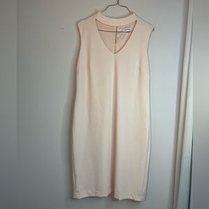 Calvin Klein Women’s V Neck Pink Dress sleeveless , size 14